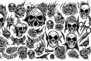 demon skull tattoo idea