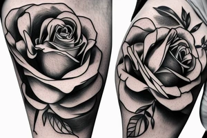 rose on shoulder, rose on biycep, rose on upper arm tattoo idea