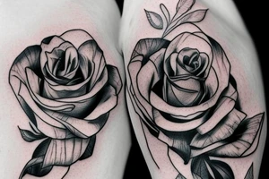 rose on shoulder, rose on biceps, rose on upper arm tattoo idea