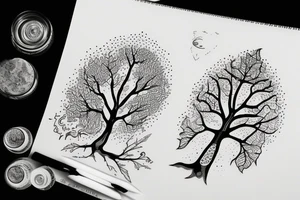 trees and medicinal plants tattoo idea