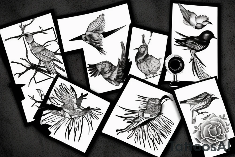 bird contour blackwork tattoo tattoo idea
