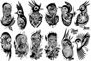 bird contour blackwork tattoo tattoo idea