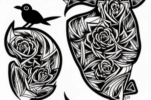 bird contour blackwork tattoo tattoo idea