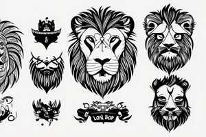 A lion face with fade haircut and beard tattoo idea