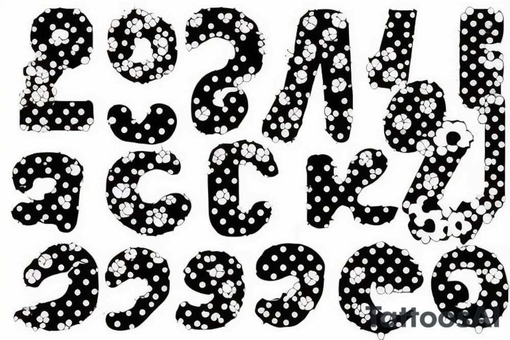 Small 88 numbers merged and minimalistic trash polka tattoo idea