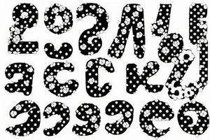 Small 88 numbers merged and minimalistic trash polka tattoo idea