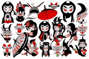 oni
tengu
gaisha 
umbrella tattoo idea