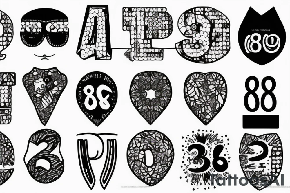 Small 88 numbers merged and minimalistic tattoo idea