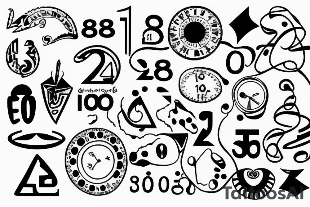 Small 88 numbers merged and minimalistic tattoo idea