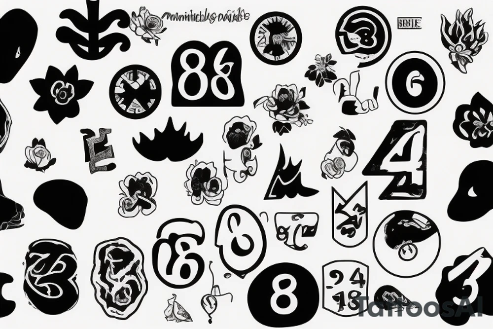 Small 88 numbers merged and minimalistic tattoo idea