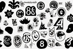 Small 88 numbers merged and minimalistic tattoo idea