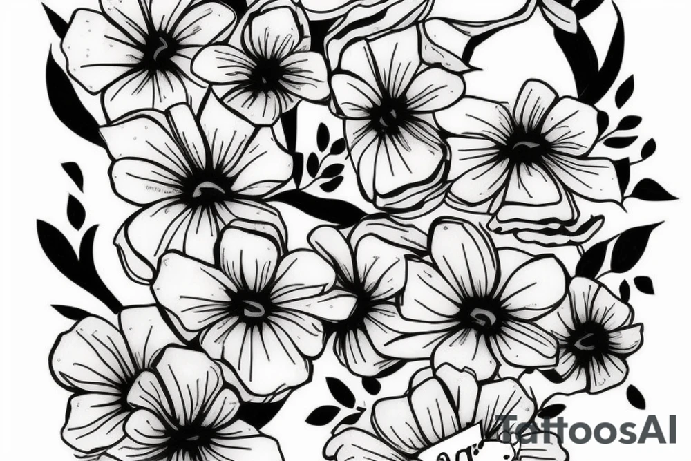orange juice box with flowers tattoo idea