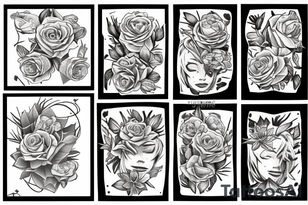 orange juice box and flowers tattoo idea