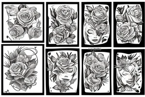 orange juice box and flowers tattoo idea