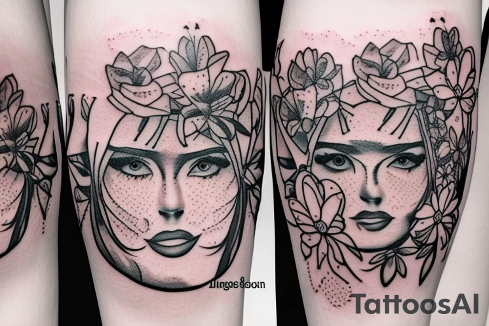 orange juice box and flowers tattoo idea