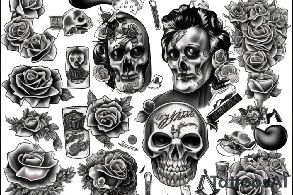 rip alcoholism tattoo idea