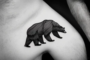 bear and mountains tattoo idea
