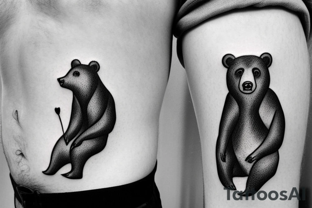 Bear in nature tattoo idea