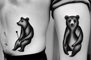 Bear in nature tattoo idea