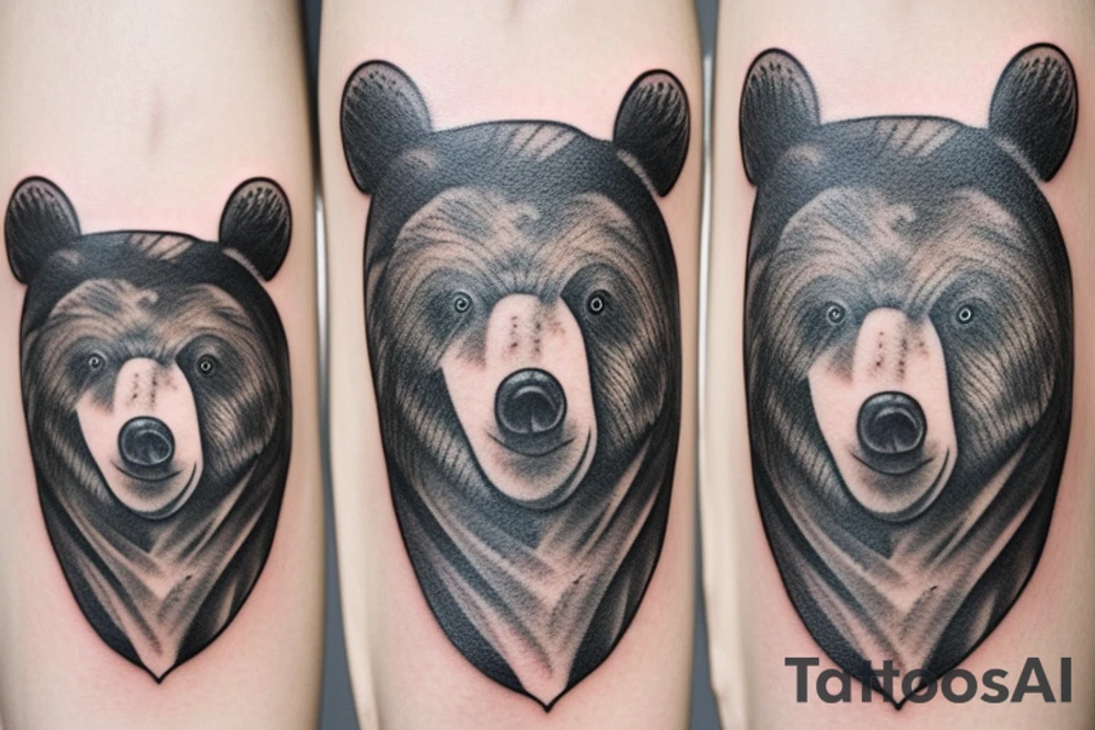 Bear in nature tattoo idea