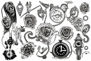 leave the past behind represented by a clockwork tattoo idea