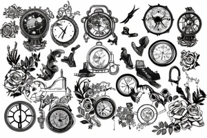 leave the past behind represented by a clockwork tattoo idea