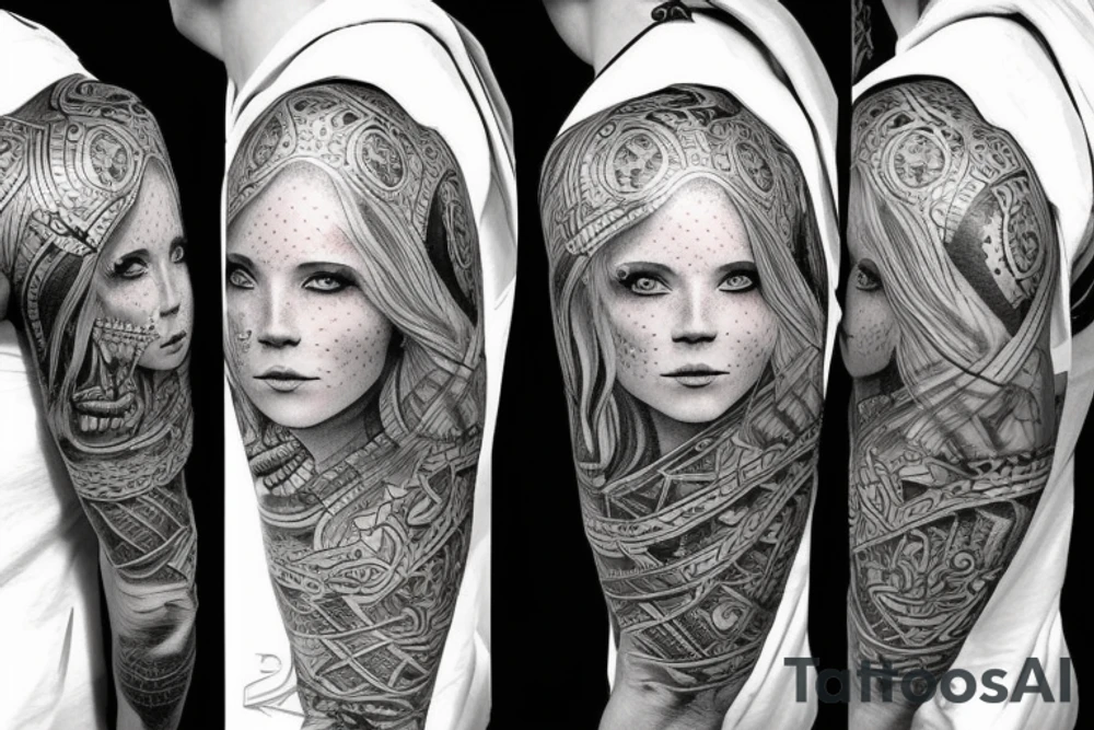 Female Viking Warrior tattoo idea
