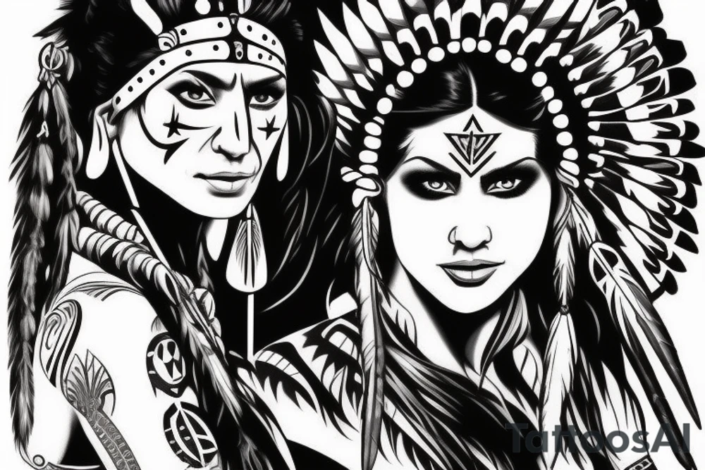 Female Native American
 Warrior. tattoo idea