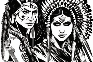 Female Native American
 Warrior. tattoo idea