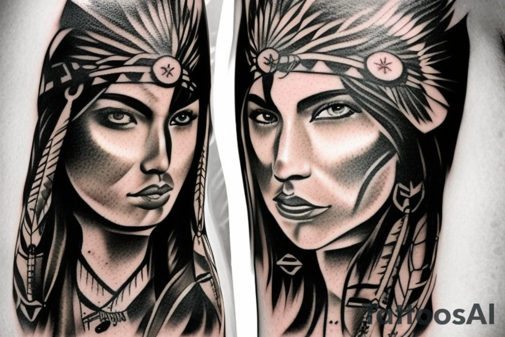 Female Native American
 Warrior. tattoo idea
