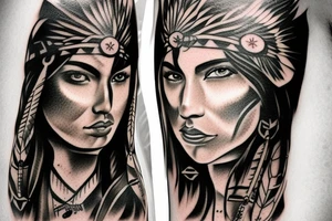 Female Native American
 Warrior. tattoo idea