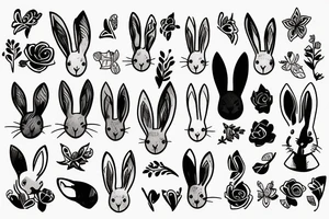 Bunny’s ears in a minimalistic style tattoo idea