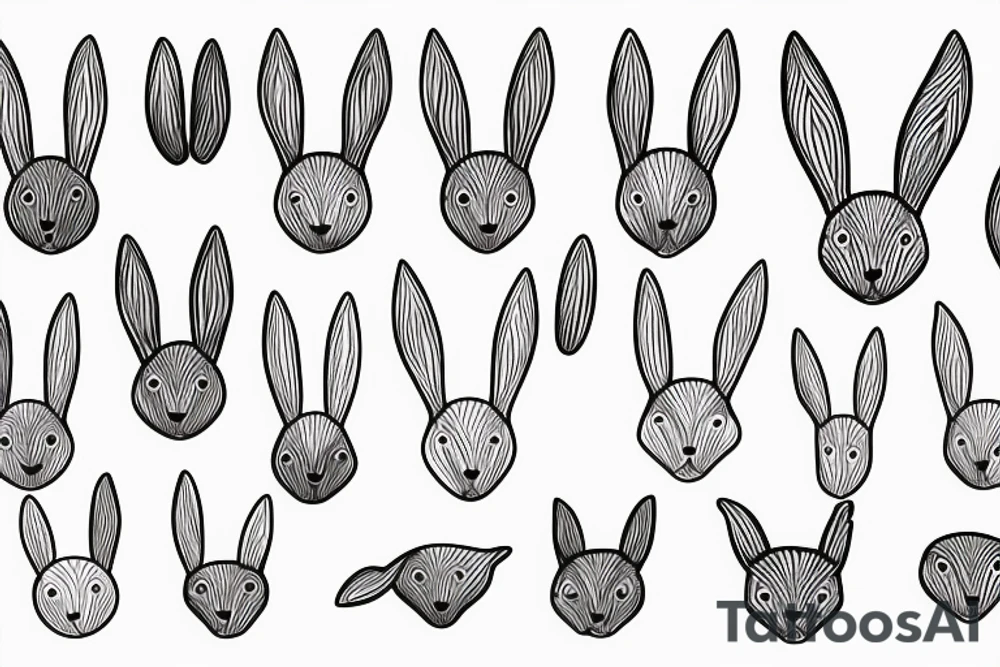 Bunny’s ears in a minimalistic style tattoo idea