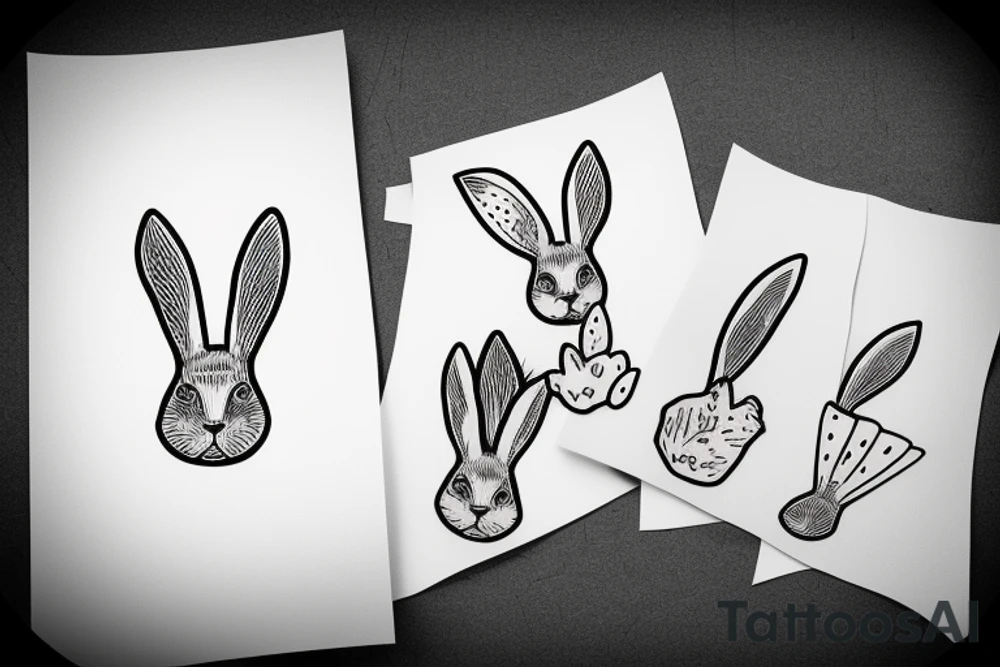 Bunny’s ears in a minimalistic style tattoo idea
