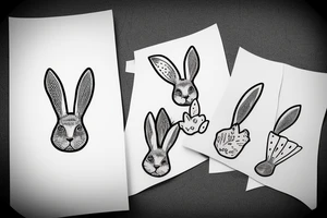 Bunny’s ears in a minimalistic style tattoo idea