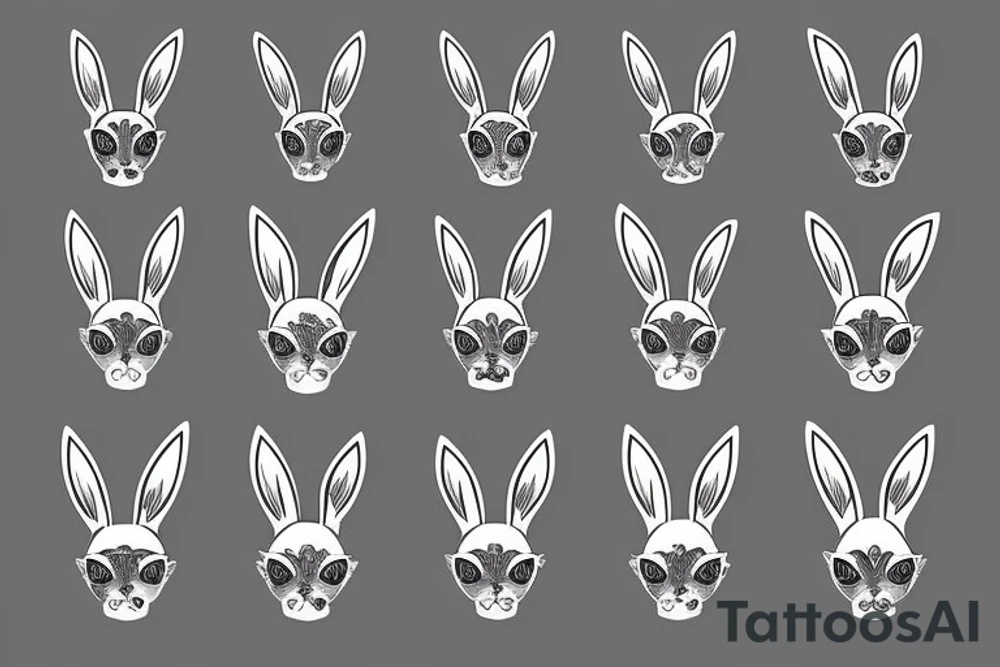 Bunny’s ears in a minimalistic style tattoo idea