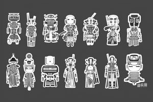 Future Robot Samurai in the cyberpunk Japan tattoo idea