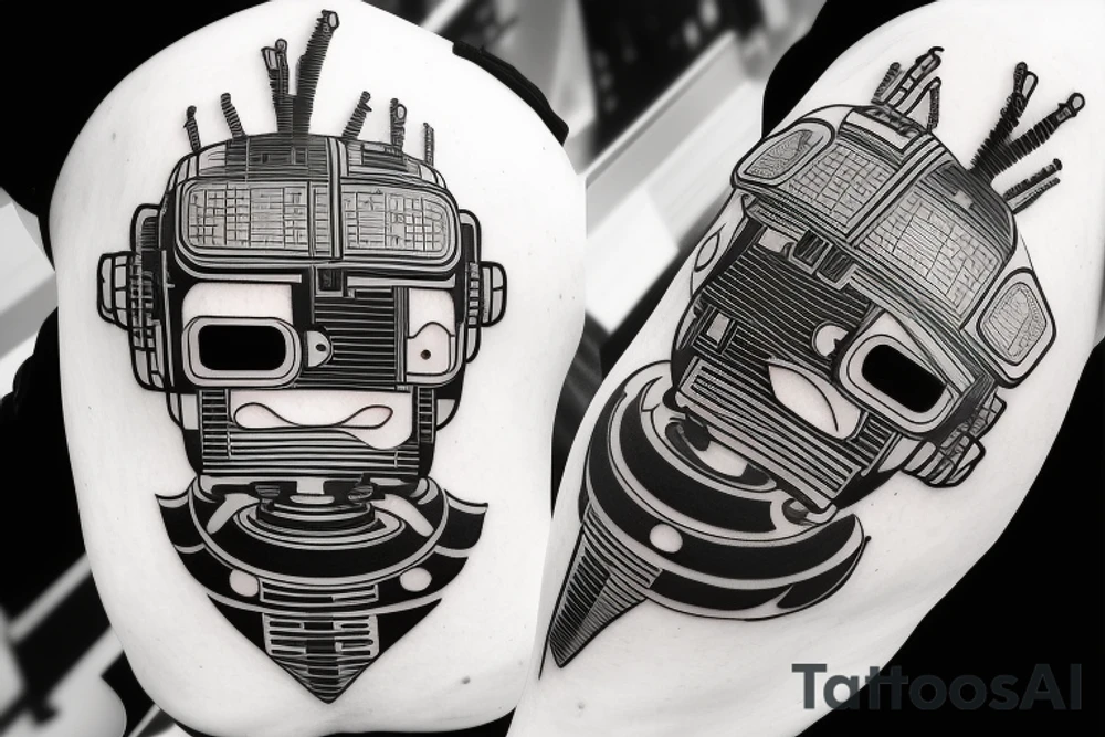 Future Robot Samurai in the cyberpunk Japan tattoo idea