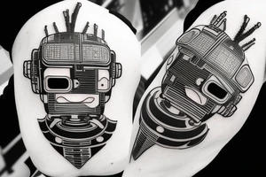 Future Robot Samurai in the cyberpunk Japan tattoo idea