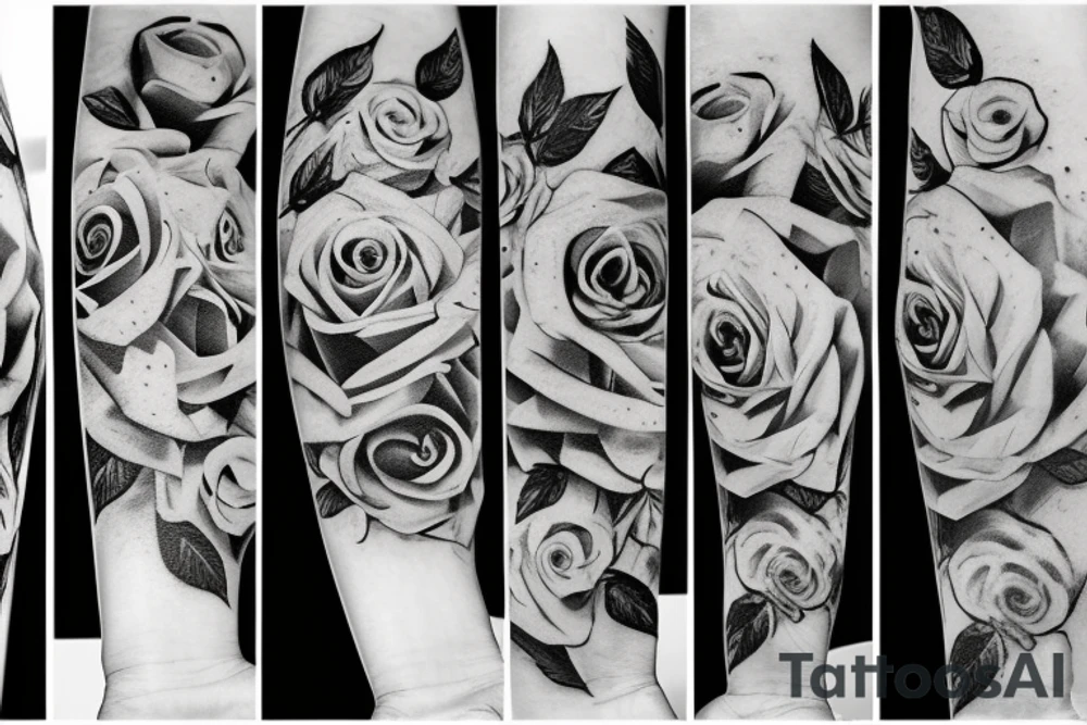 Family wrapped in roses tattoo idea