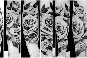 Family wrapped in roses tattoo idea