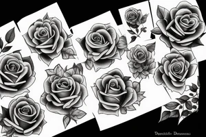 The word Family wrapped in roses tattoo idea