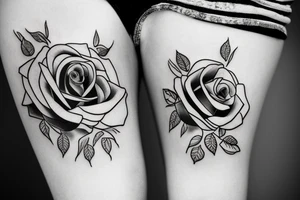 The word Family wrapped in roses tattoo idea