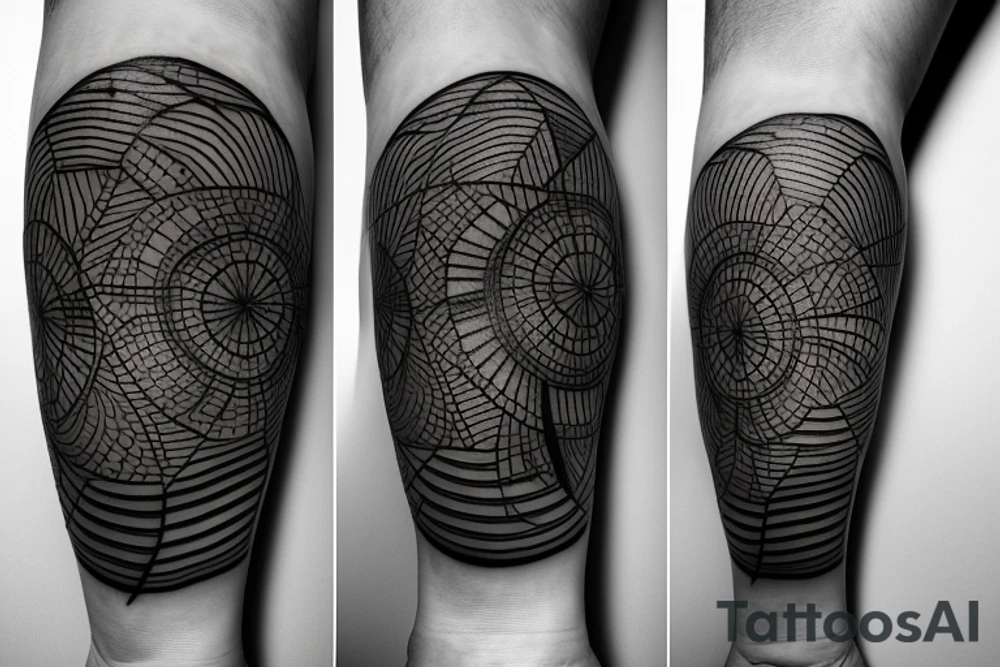 a sunset tattoo with a curve and three lines to an ankle tattoo tattoo idea