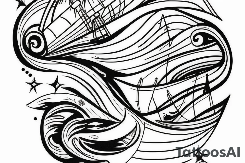 a sunset tattoo with a curve and three lines to an ankle tattoo tattoo idea