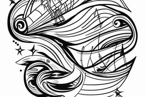a sunset tattoo with a curve and three lines to an ankle tattoo tattoo idea