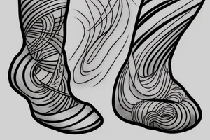 a sunset tattoo with a curve and three lines to an ankle tattoo tattoo idea
