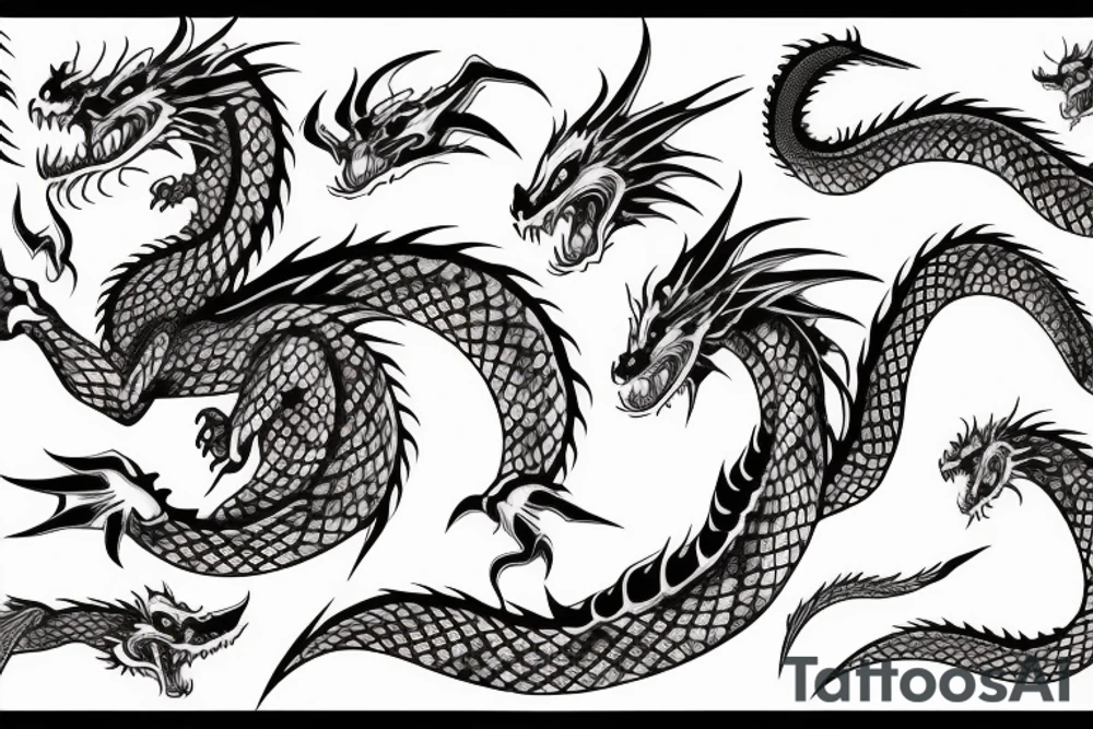 Dragon with blood tattoo idea