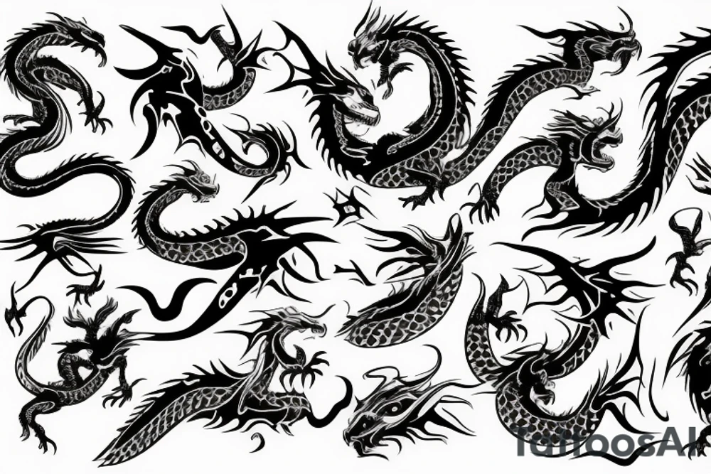 Dragon with blood tattoo idea
