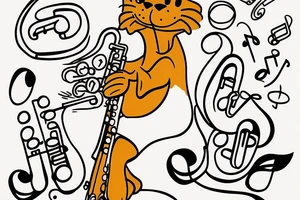 Garfield the cat playing the saxophone tattoo idea
